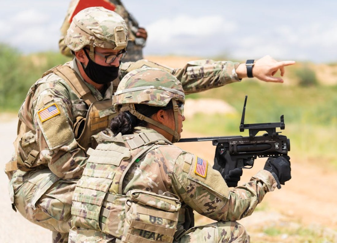 soldier with new weapon