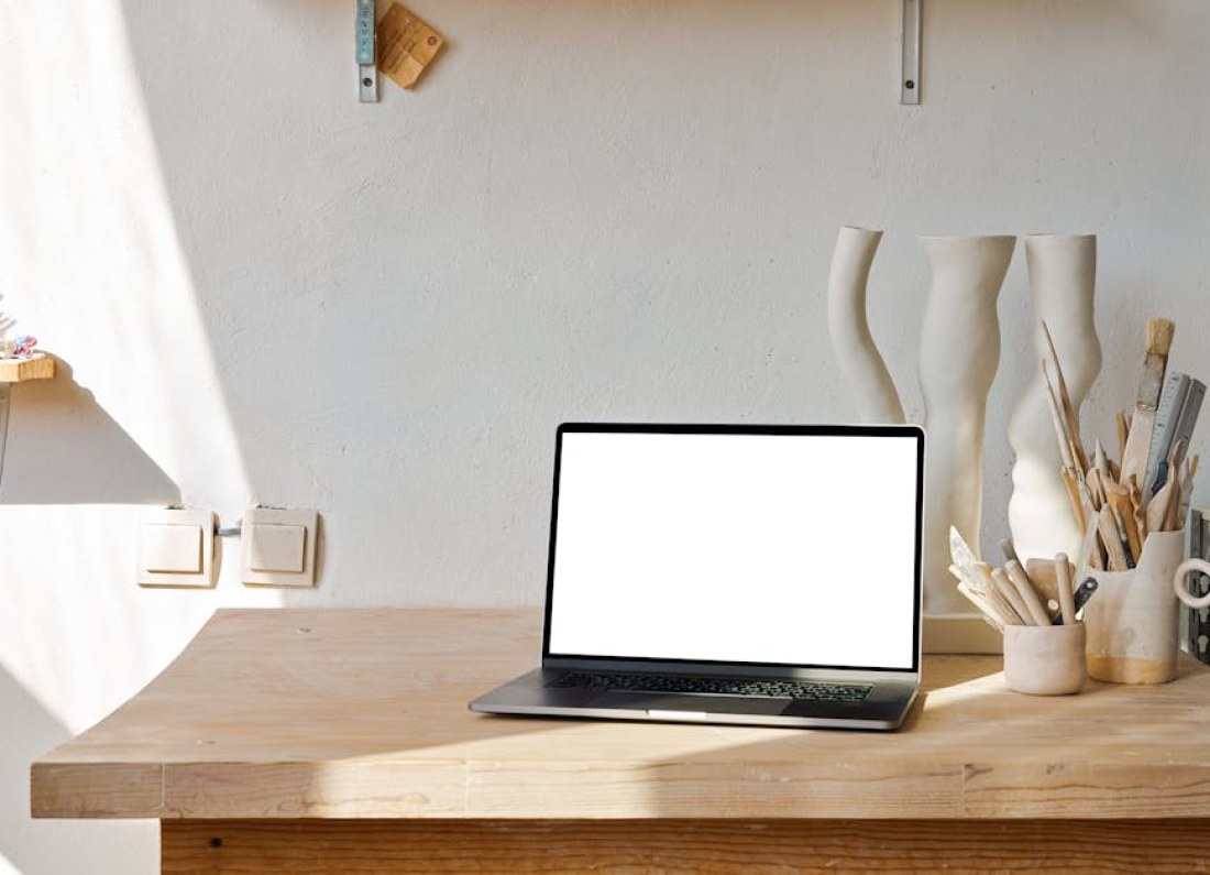 laptop on desk