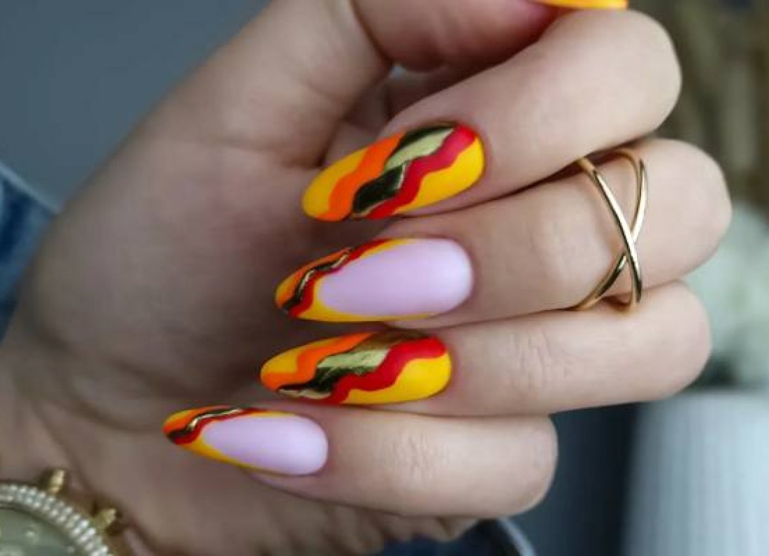 psycho french manicure nails