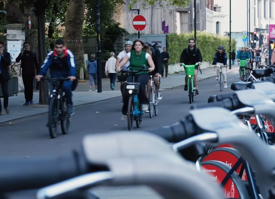 cyclist urban headphones