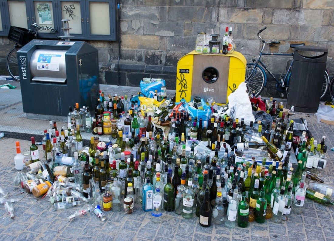 small alcohol bottles recycling