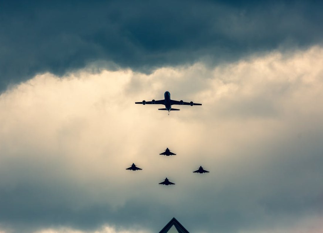 military drones formation